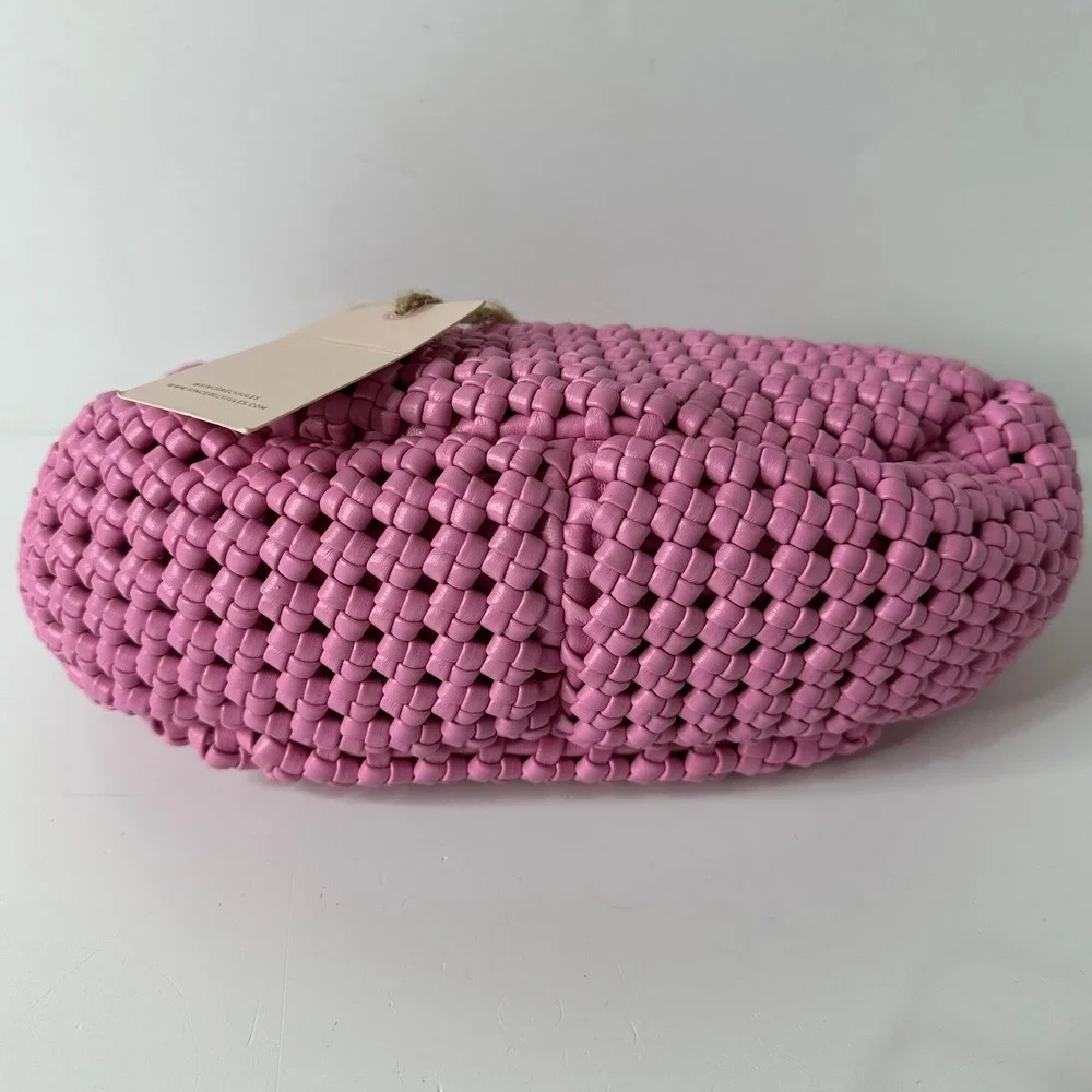Sincerely Jules Bright Pink Woven Small Handbag Shoulder Bag Feminine Summer NEW